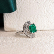 Natural Columbia Emerald Diamond Ring D2.64ct d1.03ct. PT900
